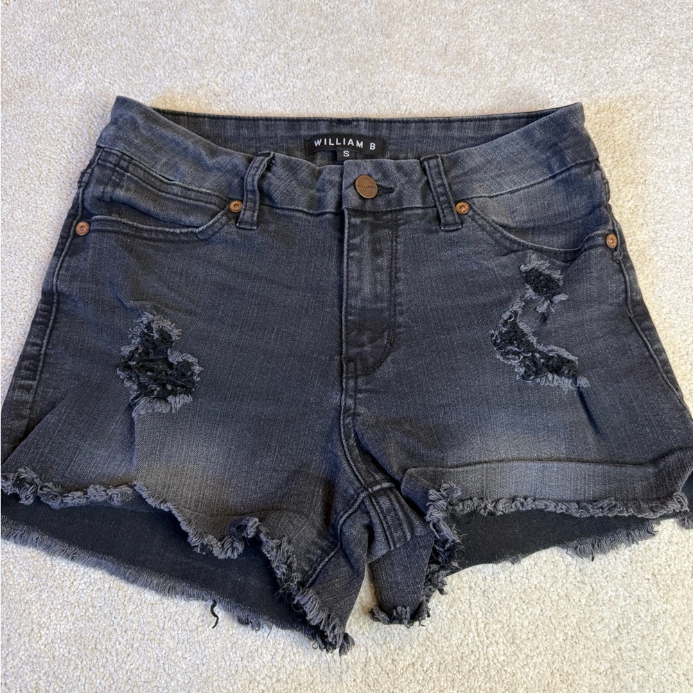 William B Black Denim Shorts Size S - Picture 2 of 8